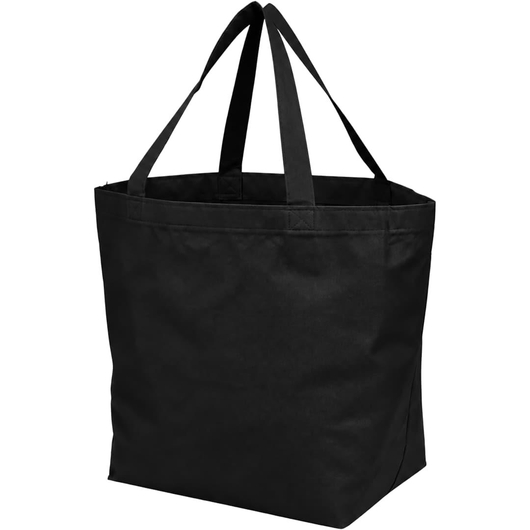 Yaya 100% recycled budget non woven shopper tote Black front