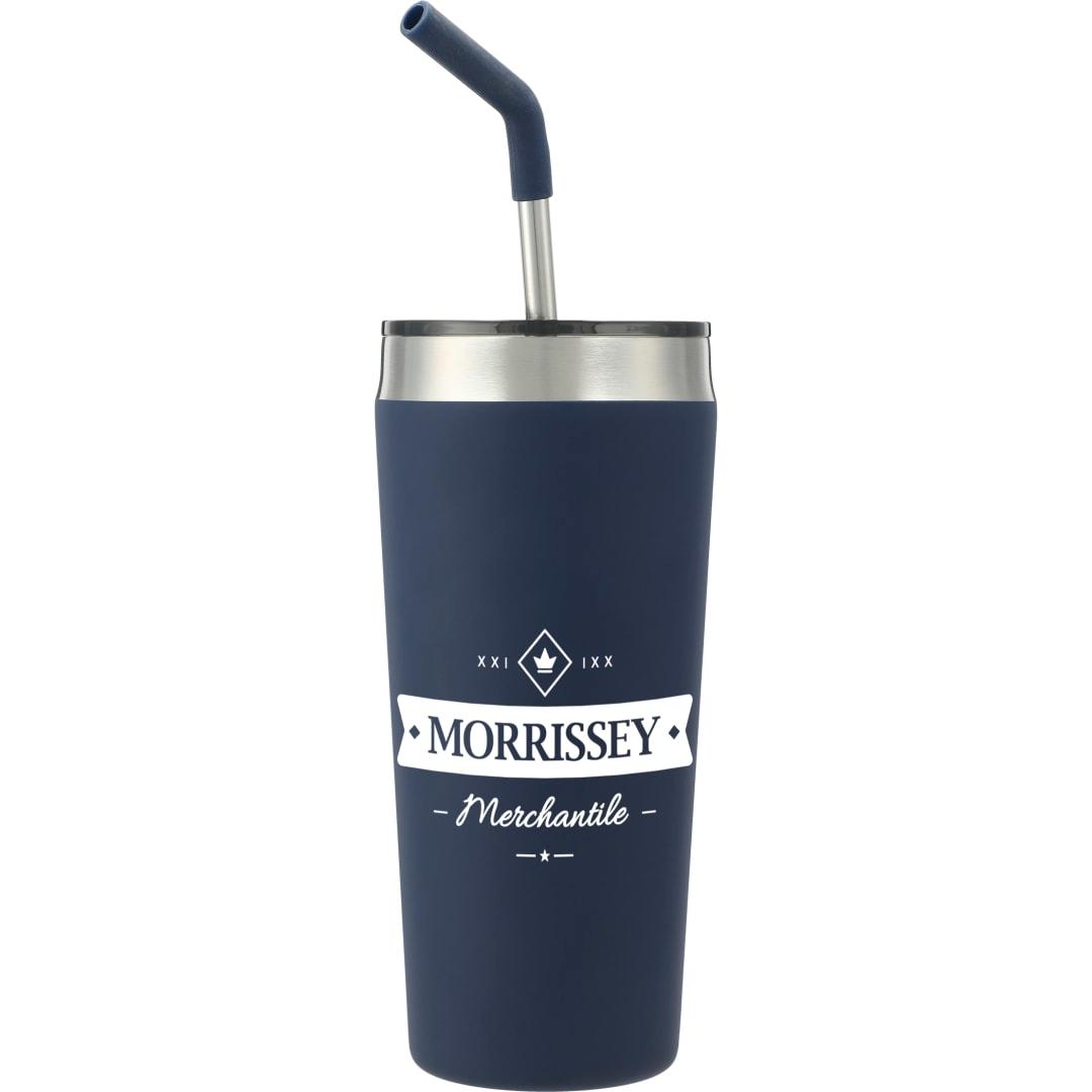 Faye 20oz vacuum tumbler w/ ss straw Black miniatura 11