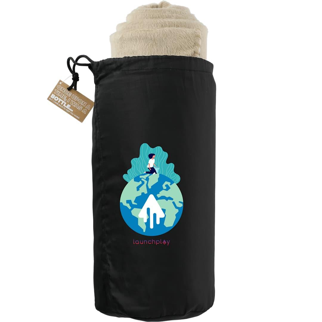 100% Recycled pet fleece blanket with rpet pouch Navy Blue miniatura 15