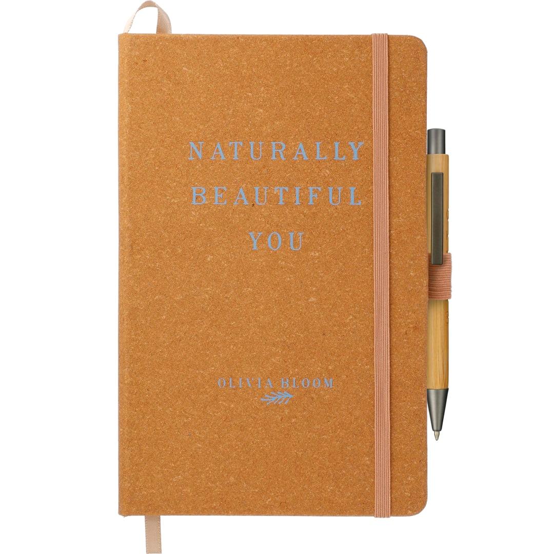 Fsc® mix 5.5 x 8.5 recycled leather bound journa Natural miniatura 14