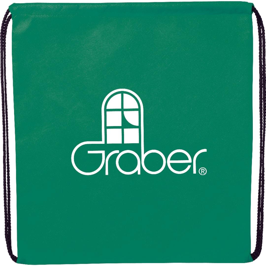 Evergreen non-woven drawstring bag Black miniatura 10