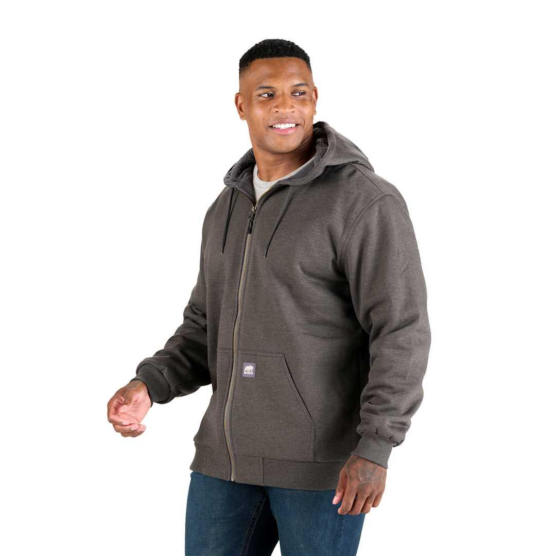 Berne heritage grid fleece-lined zip sweatshirt - mens Black miniatura 7