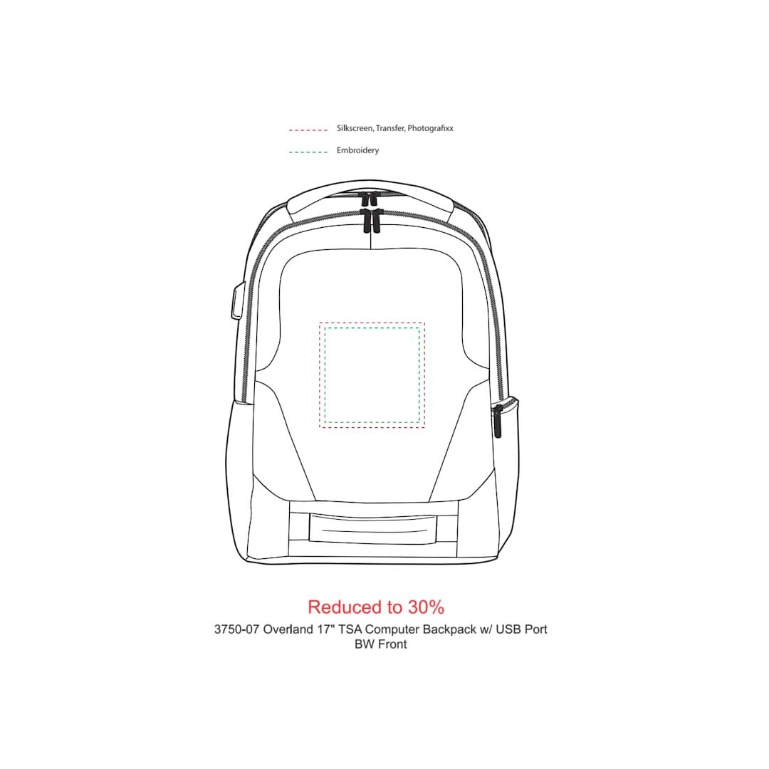 Overland 17 tsa computer backpack w/ usb port Grey front