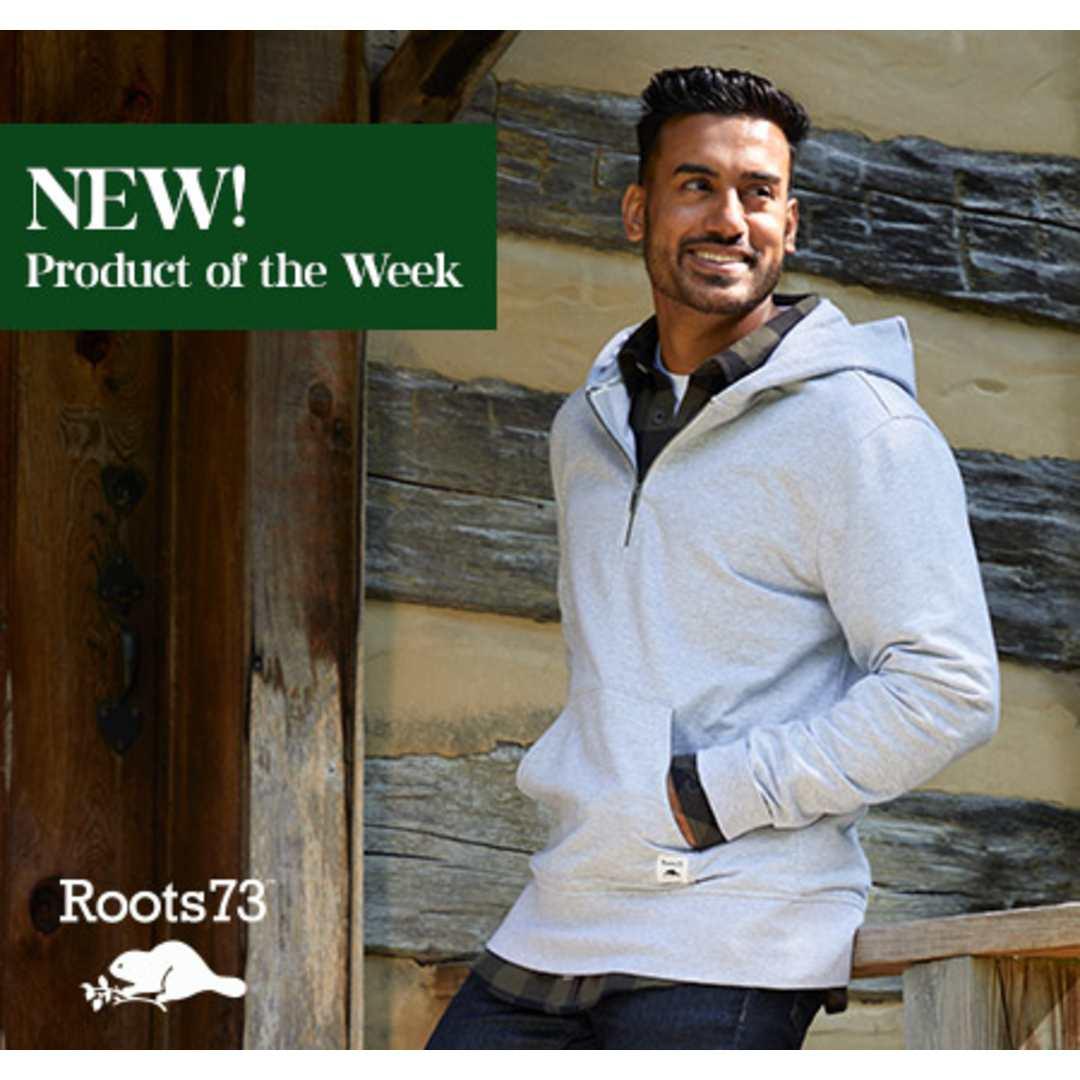 Roots73 canmore eco quarter zip hoody - unisex Blue miniatura 7