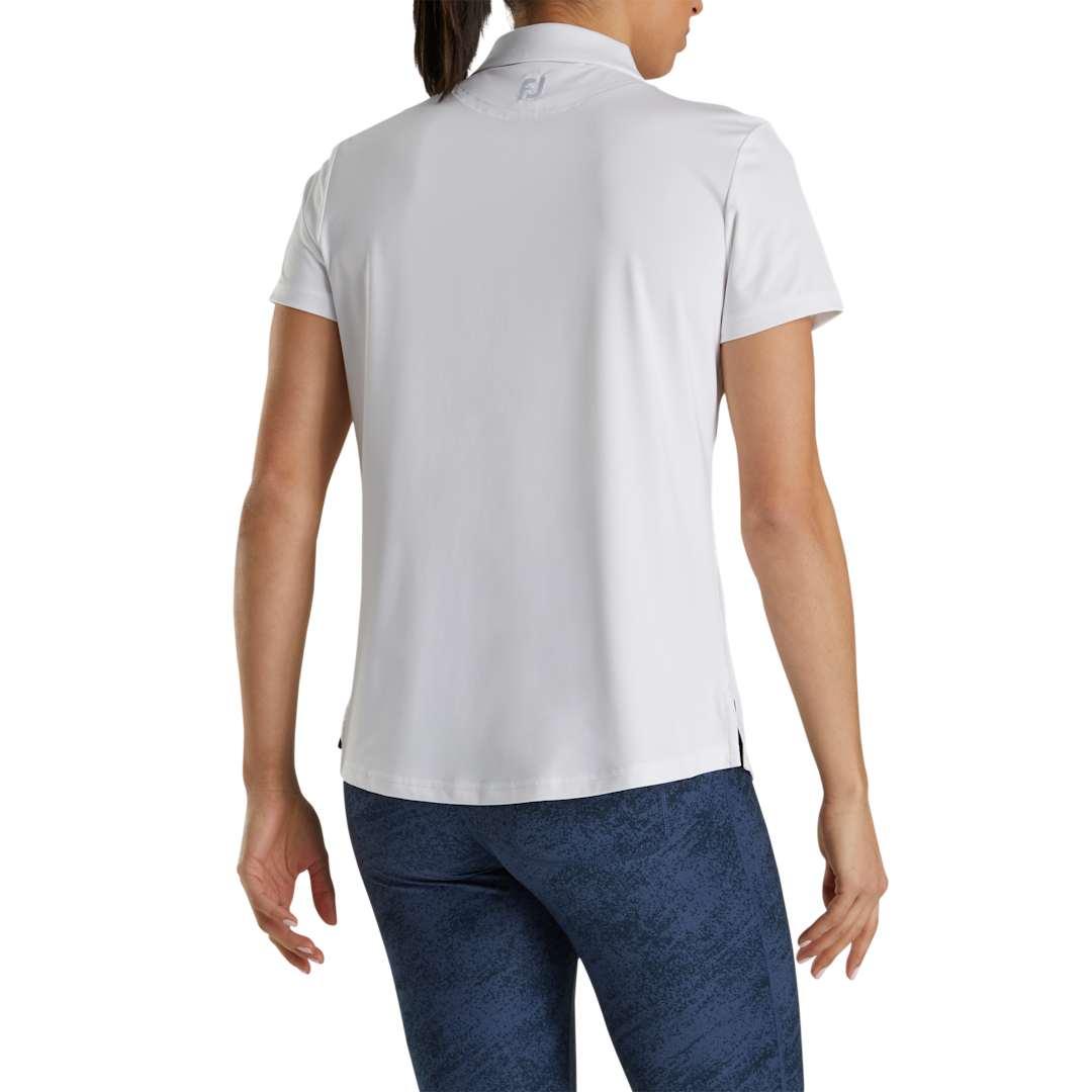 Footjoy womens solid lisle polo White miniatura 3