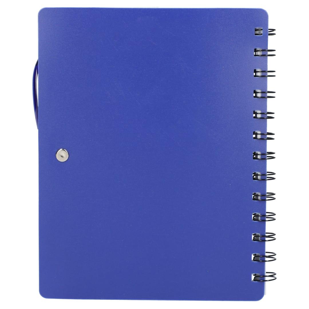 5 X 7 recycled dual pocket spiral notebook w pen Blue miniatura 13