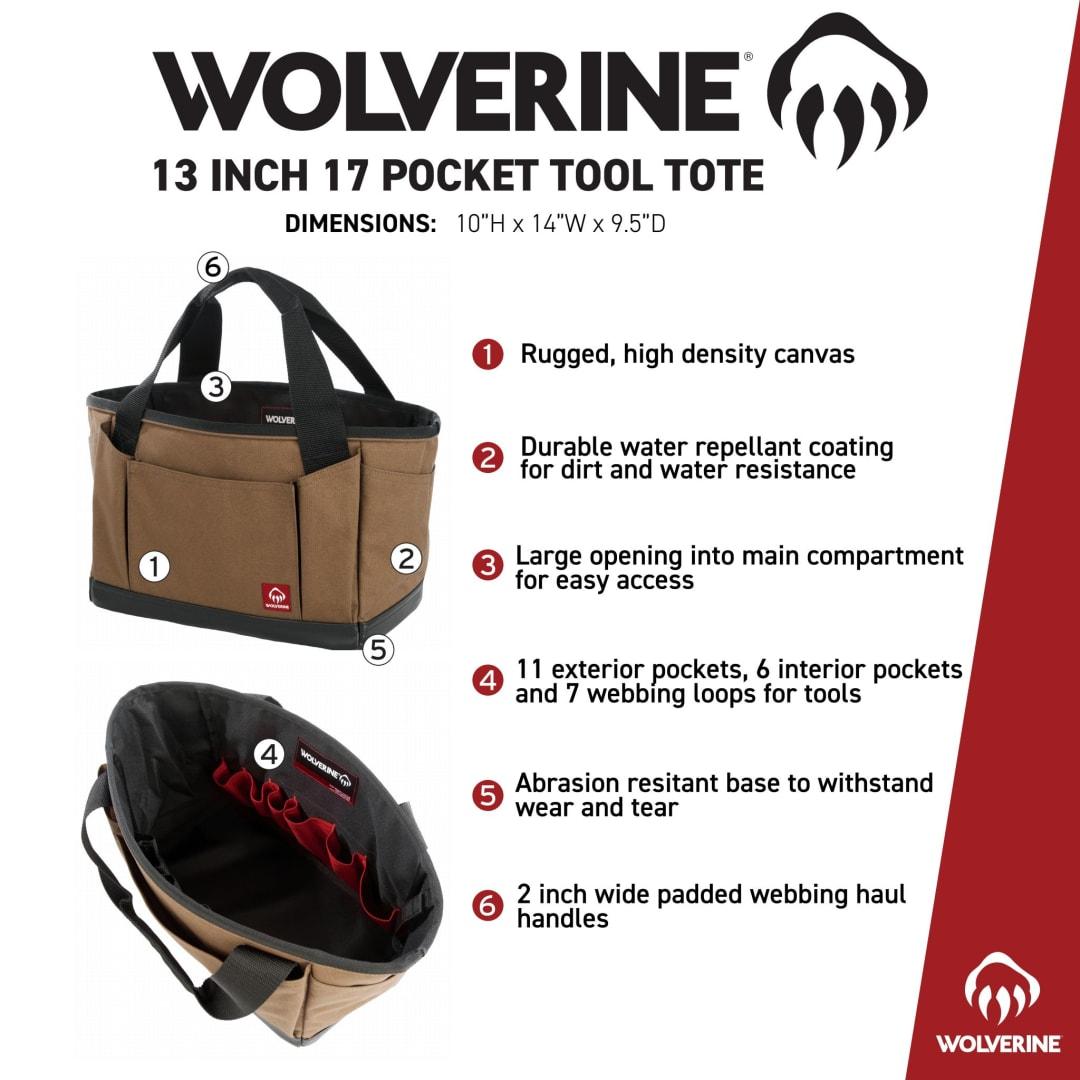 Wolverine 13 17-pocket tool tote Black miniatura 11