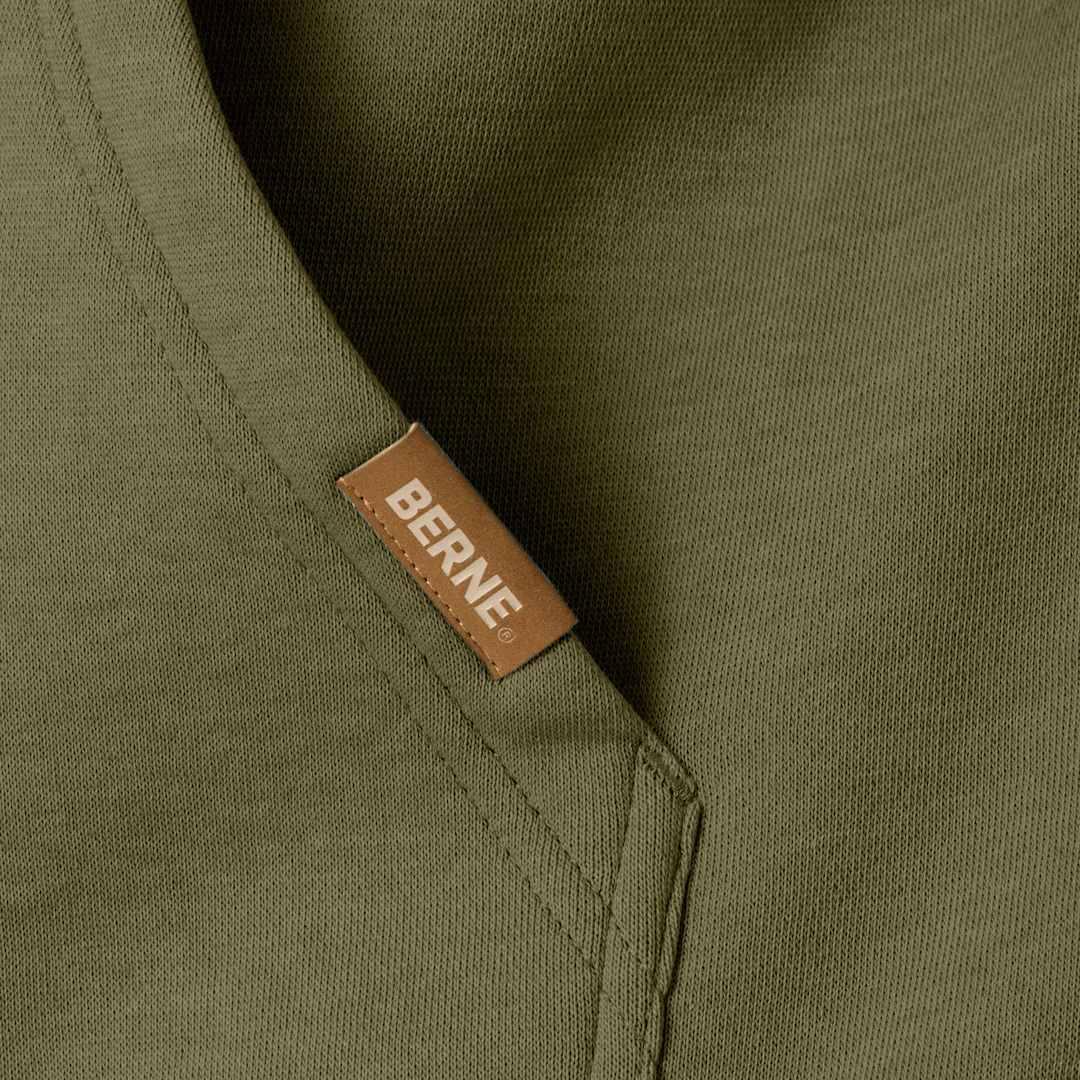Berne heritage zippered pocket hooded sweatshirt - mens Black front