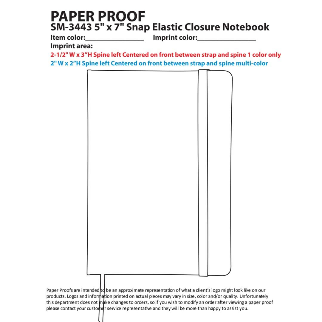 Fsc® mix 5 x 7 snap elastic closure notebook Red miniatura 3