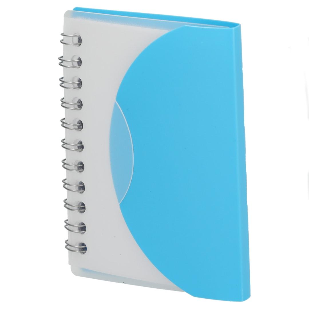 Fsc® recycled 3.4 x 4.5 post spiral notebook Blue front