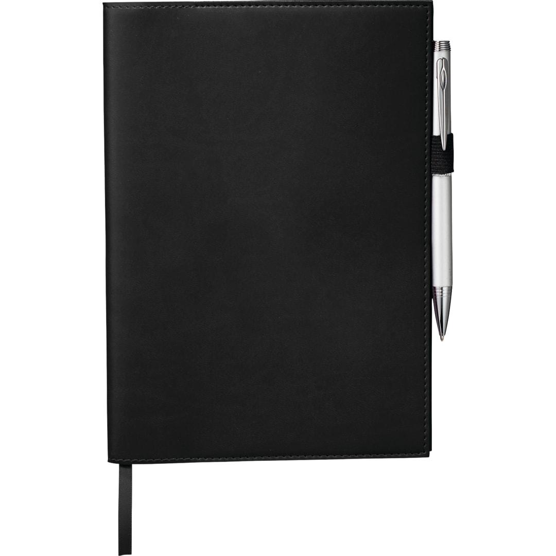 Fsc® mix 6 x 8.5 pedova™ refillable journal Black front