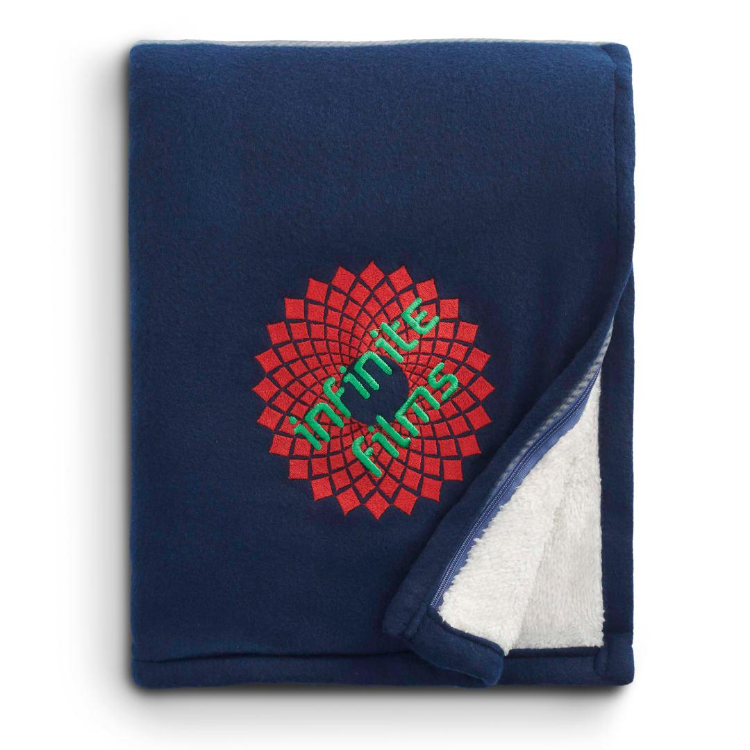 Plaid fleece sherpa blanket Blue miniatura 8