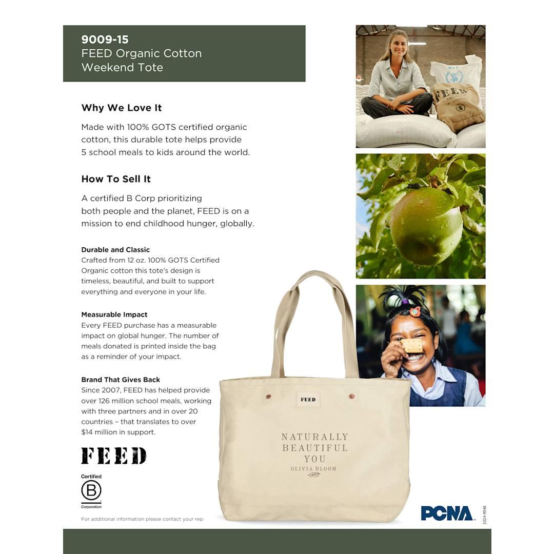 Feed organic cotton weekend tote Black miniatura 5