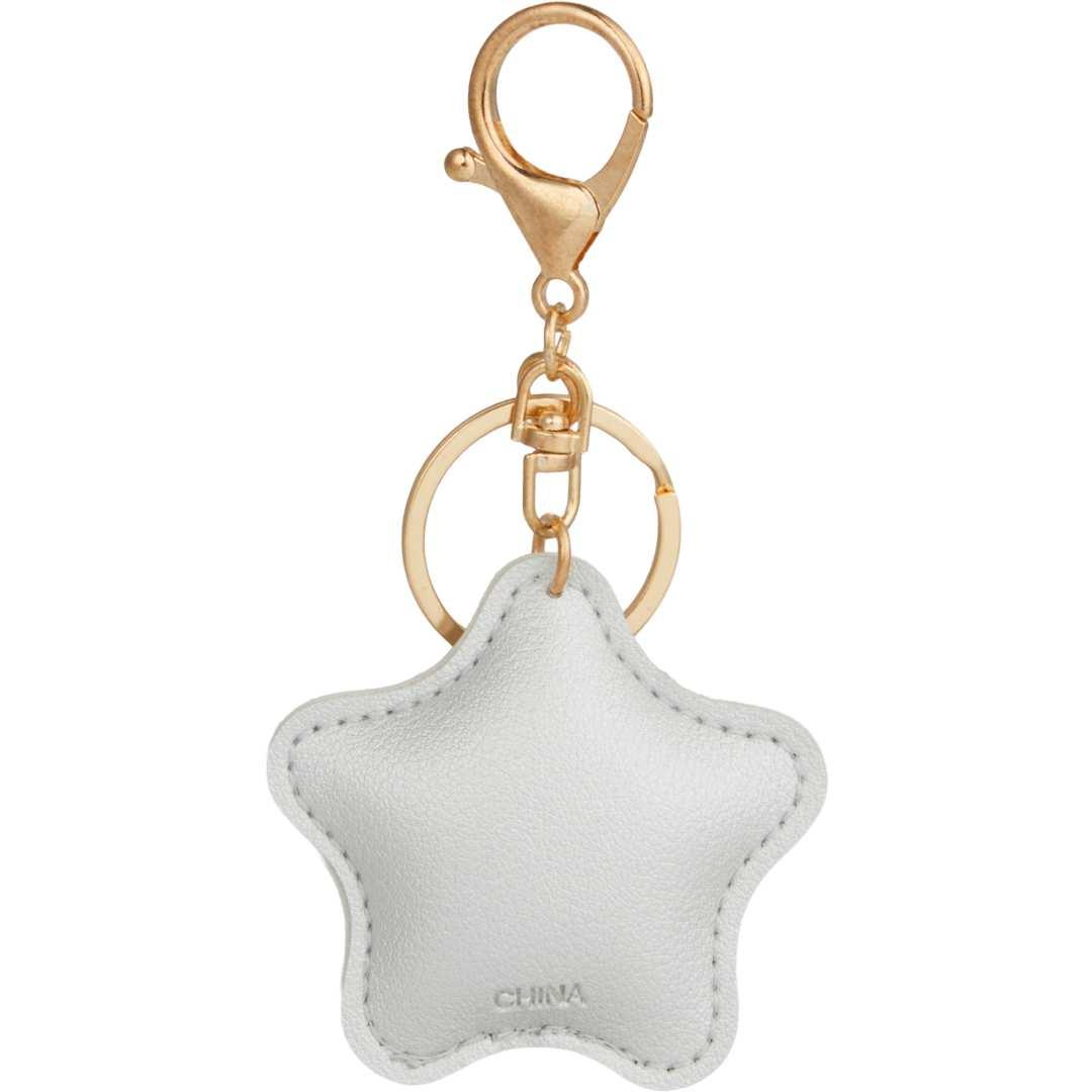 Star leather keychain Black miniatura 10