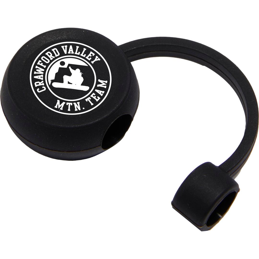 Recycled silicone straw topper Black miniatura 2