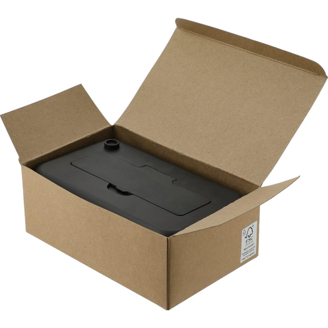 Bamboo fiber lunch box with utensils Black front