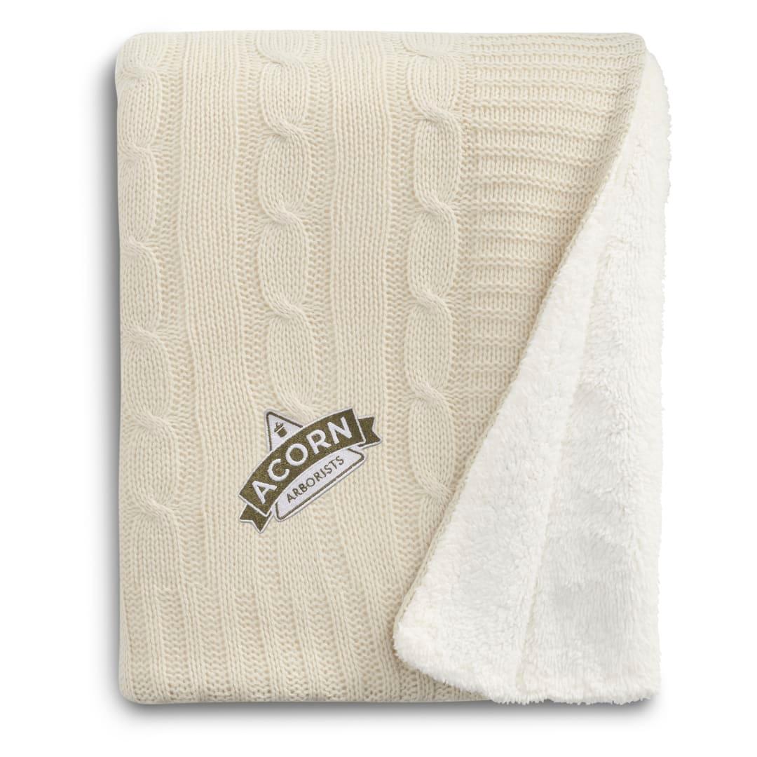 Field & co.® cable knit sherpa blanket Grey miniatura 13