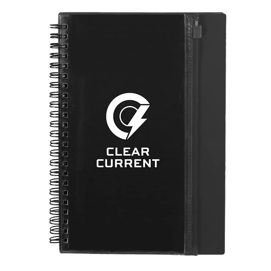 5.5 X 8.5 spiral notebook with clear pocket Black miniatura 7