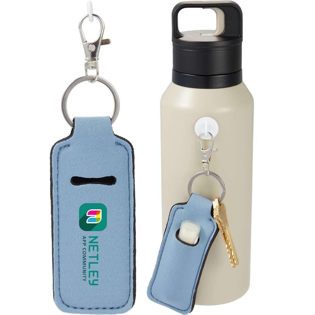 Bottle charm w/ neoprene chapstick holder Black miniatura 26