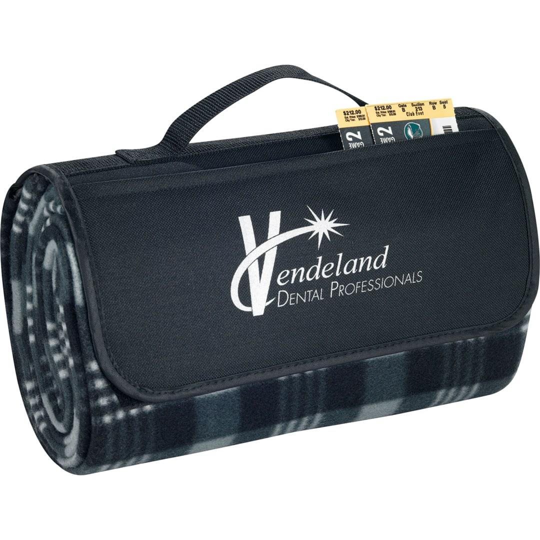 Padded water-resistant fleece picnic blanket Navy Blue miniatura 5
