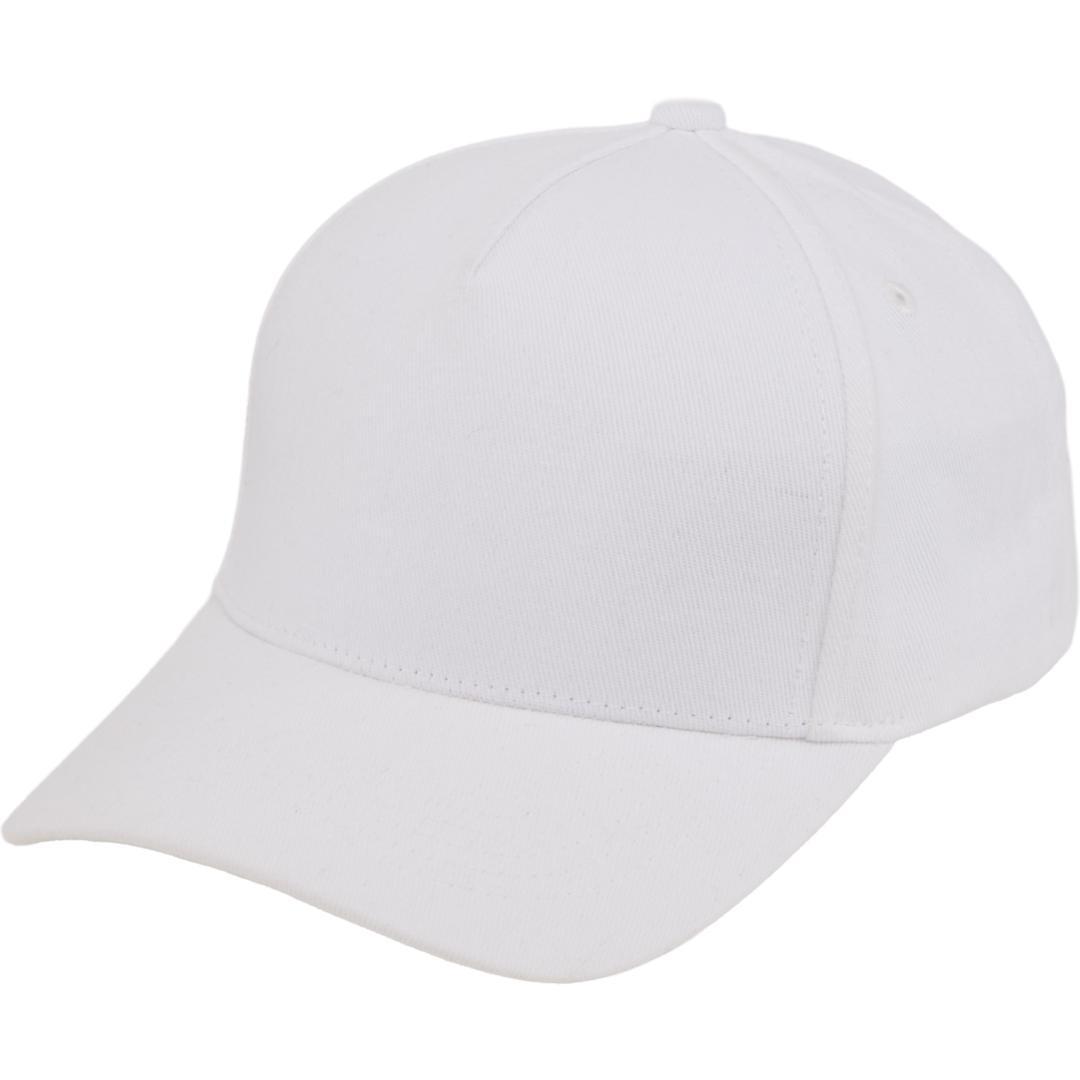 Recycled cotton twill 5 panel ballcap - unisex Black front