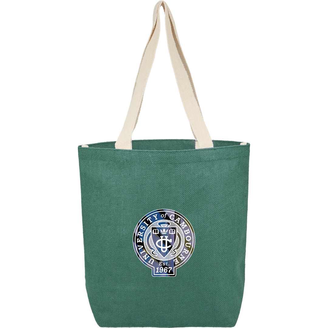 Sol jute classic shopper tote Green front