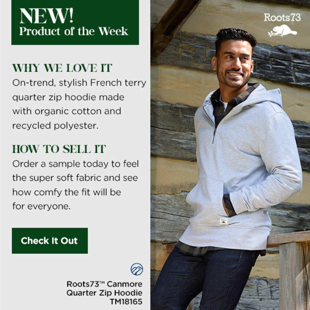 Roots73 canmore eco quarter zip hoody - unisex Blue miniatura 3