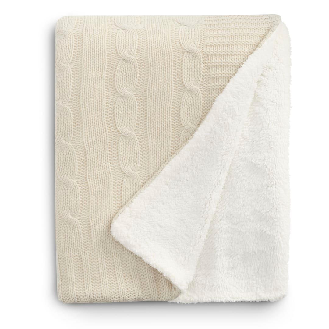 Field & co.® cable knit sherpa blanket Grey miniatura 8