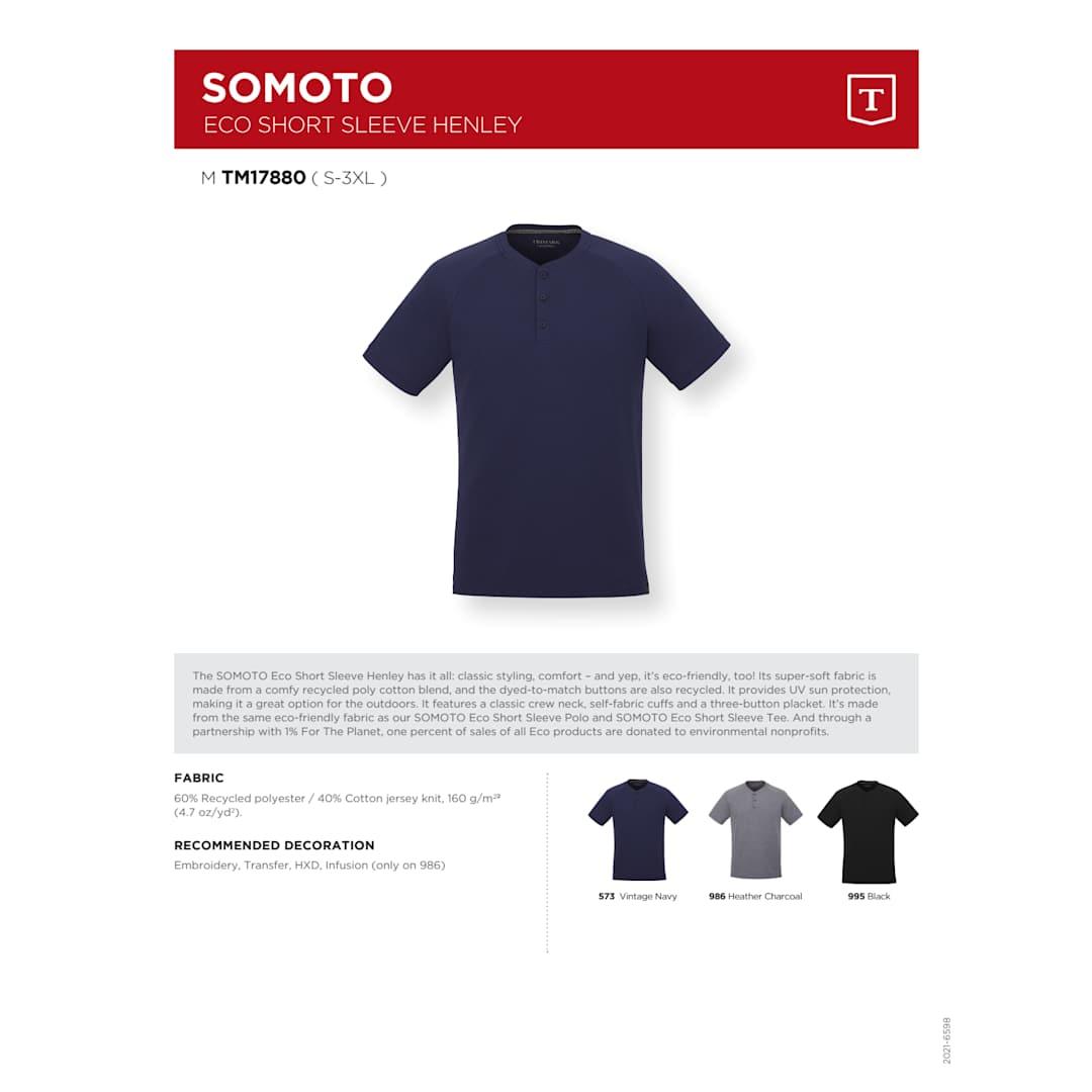 Mens somoto eco short sleeve henley Navy Blue miniatura 19