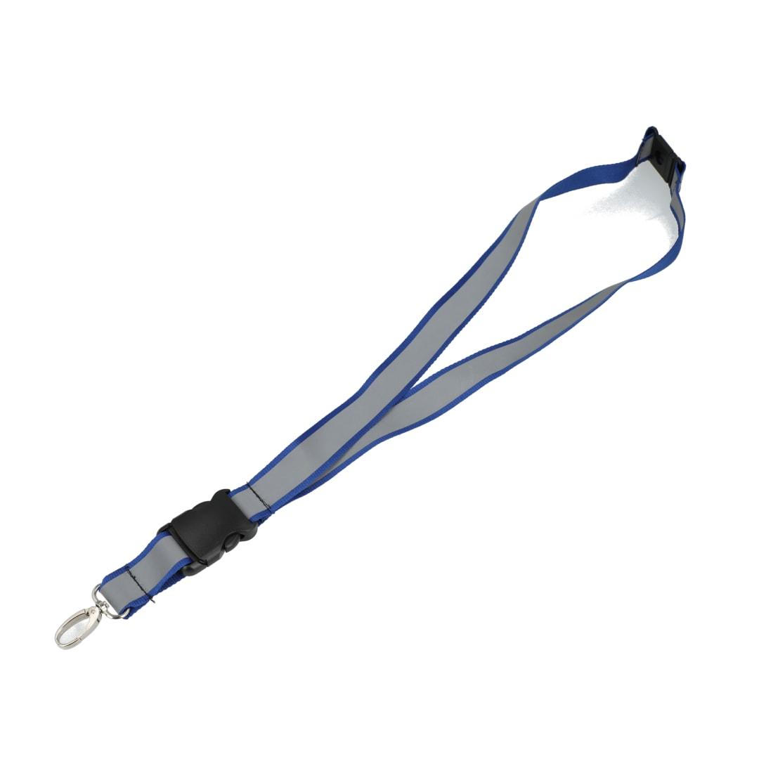 Recycled polyester reflective lanyard Black miniatura 7