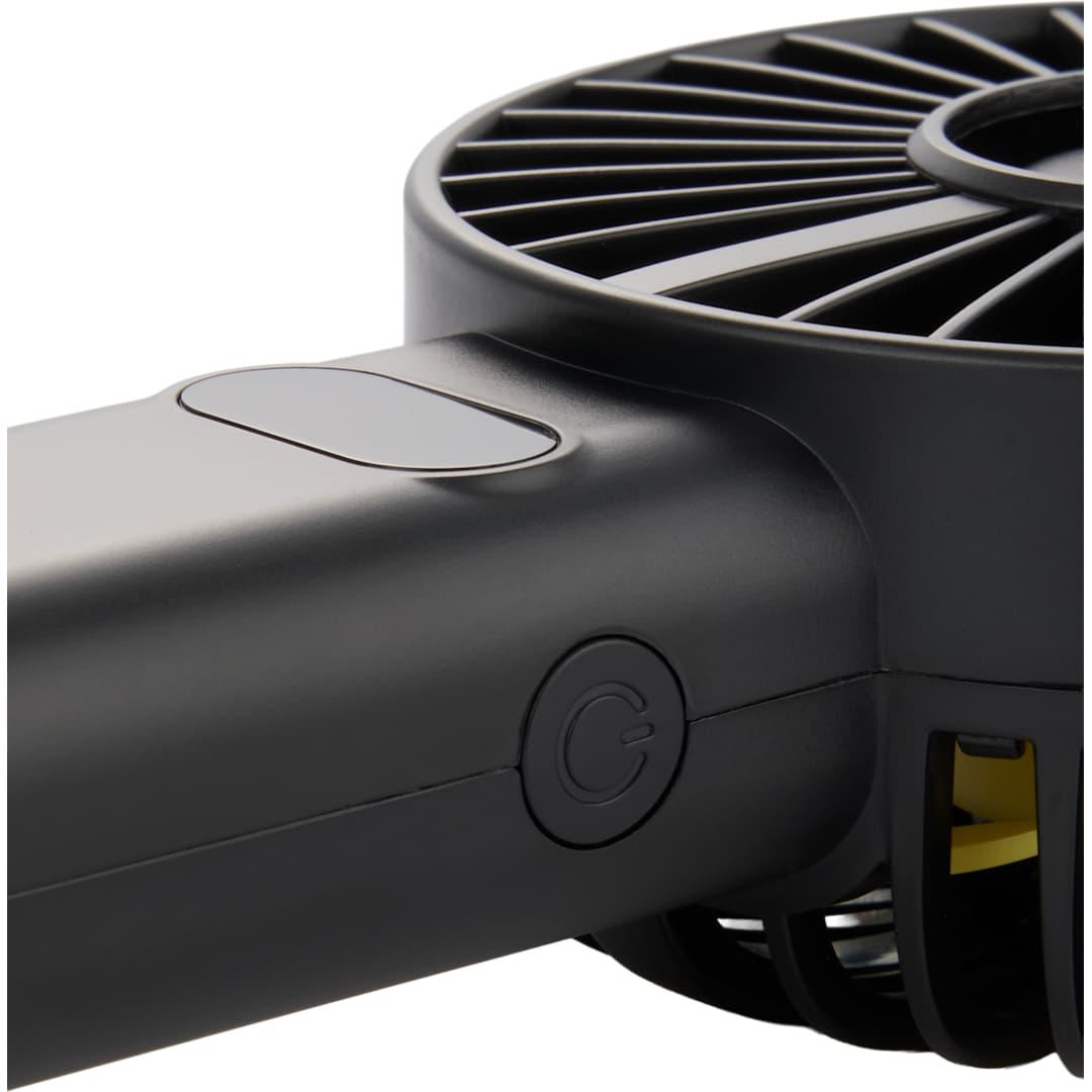 Rechargeable portable led fan with water mist Black miniatura 9