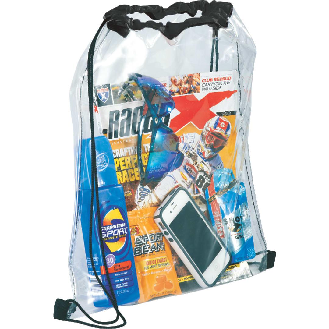 Rally clear drawstring bag Navy Blue front