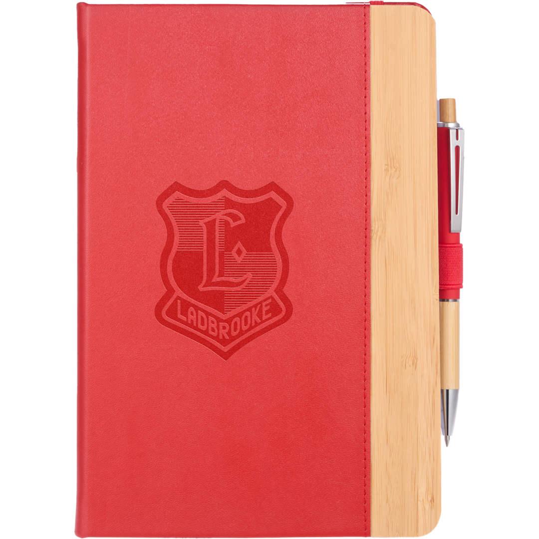 5.5 X 8.5 fsc® recycled bamboo fiber pu journal Black miniatura 10