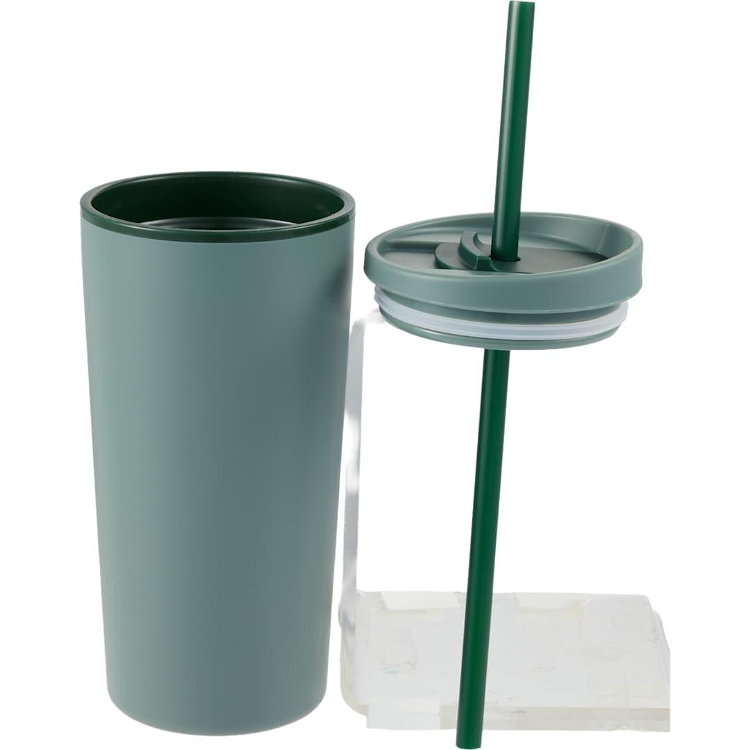 Santino recycled tumbler w/ dual function lid 16oz Black miniatura 44
