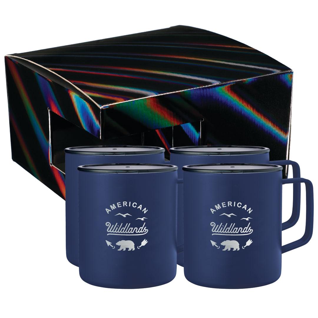 Rover camp mug 14oz powder coated 4 in 1 gift set Black miniatura 7