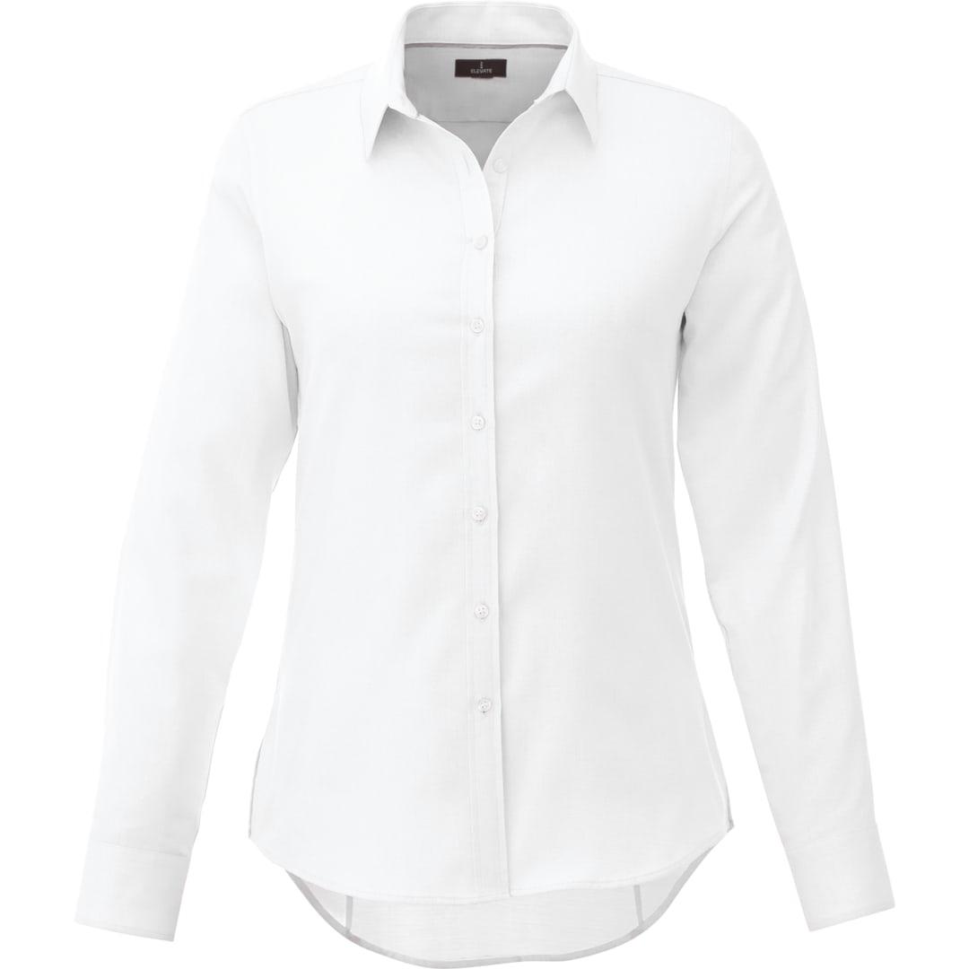 Womens pierce long sleeve shirt White miniatura 3