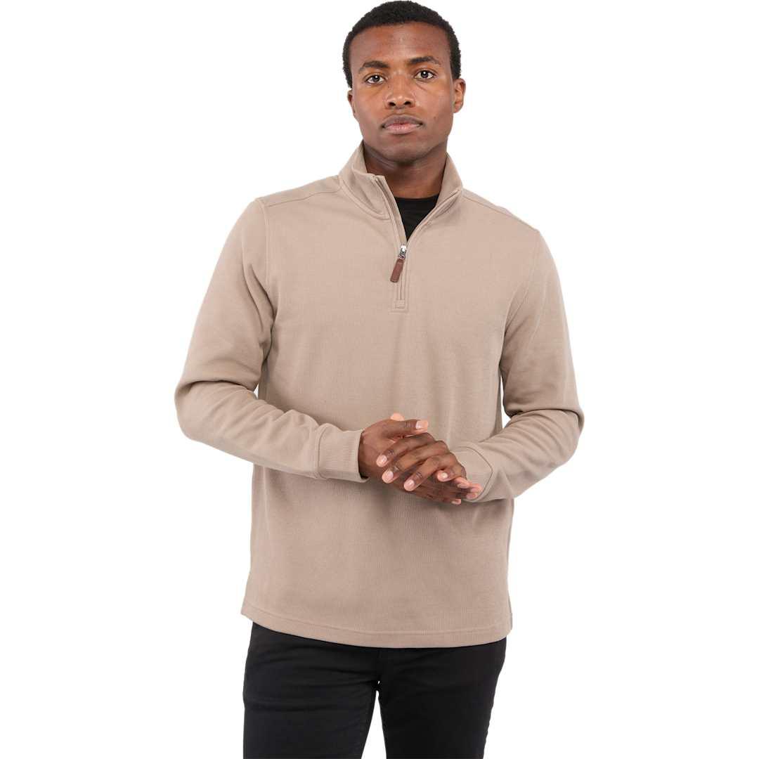 Hudson eco knit quarter zip-mens Beige miniatura 7