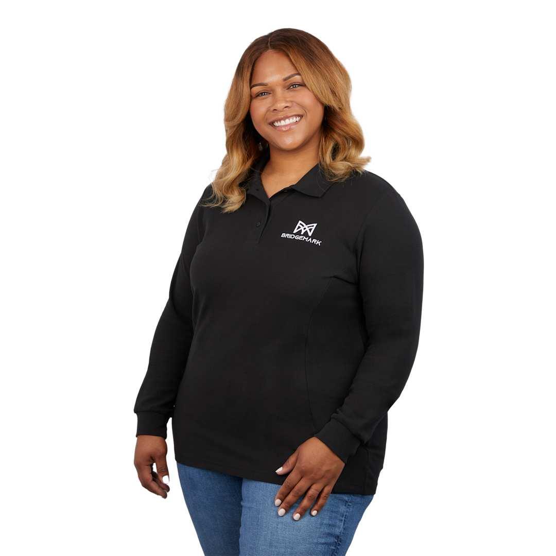 Palo long sleeve 100% cotton pique polo - womens Navy Blue miniatura 21