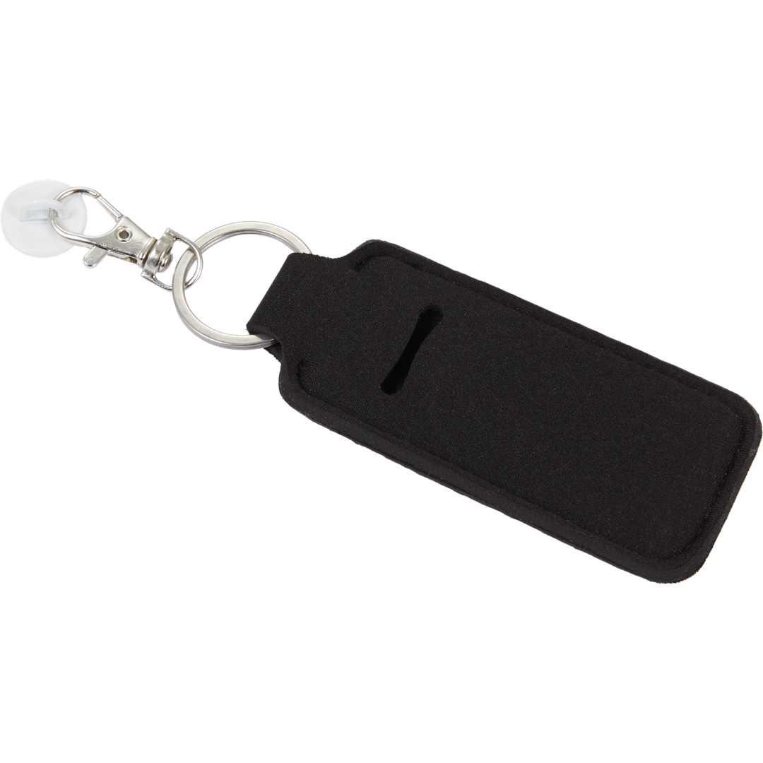 Bottle charm w/ neoprene chapstick holder Black miniatura 2