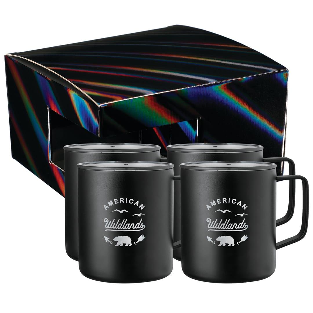 Rover camp mug 14oz powder coated 4 in 1 gift set Black miniatura 3