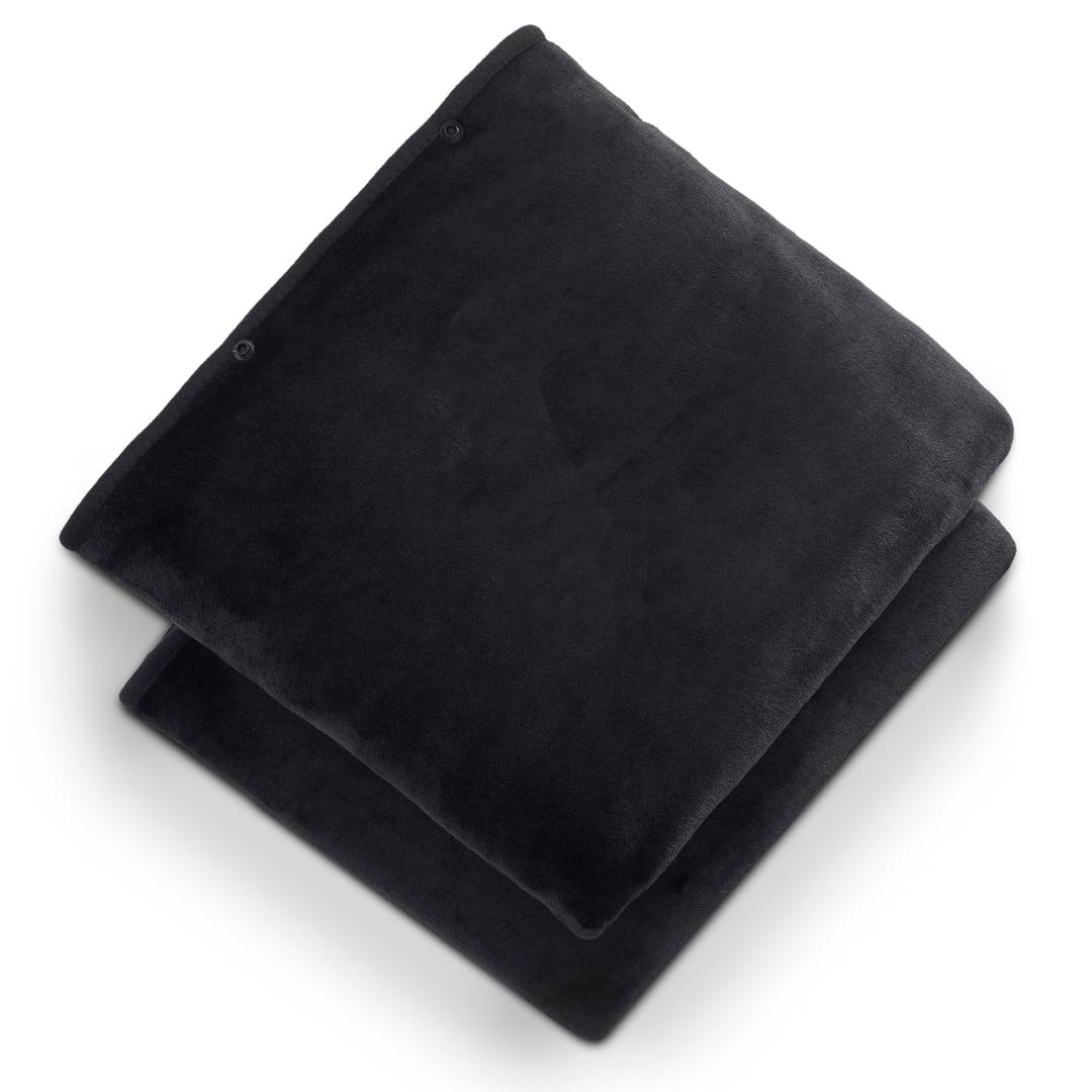 Oversized wearable wfh cozy fleece sherpa blanket Black miniatura 5