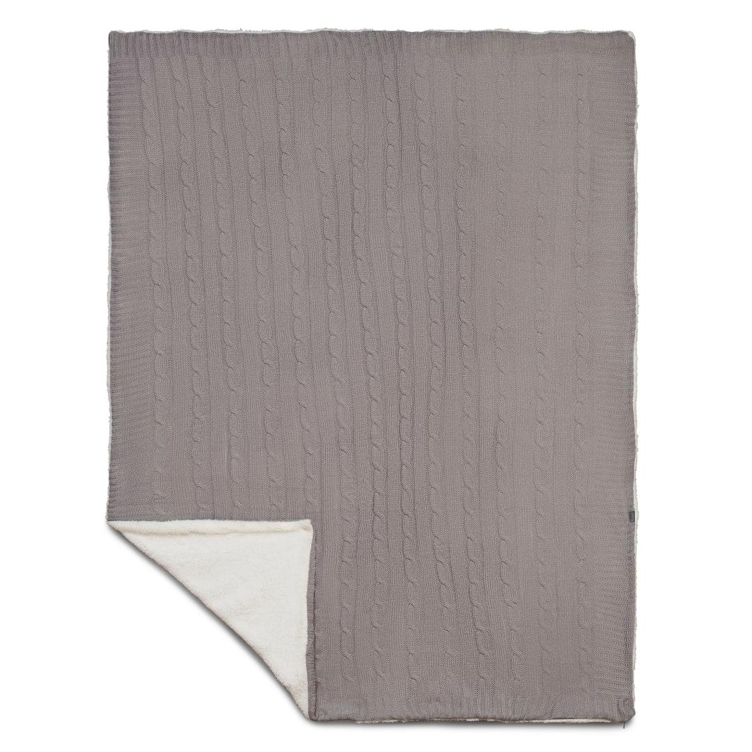 Field & co.® cable knit sherpa blanket Grey miniatura 20