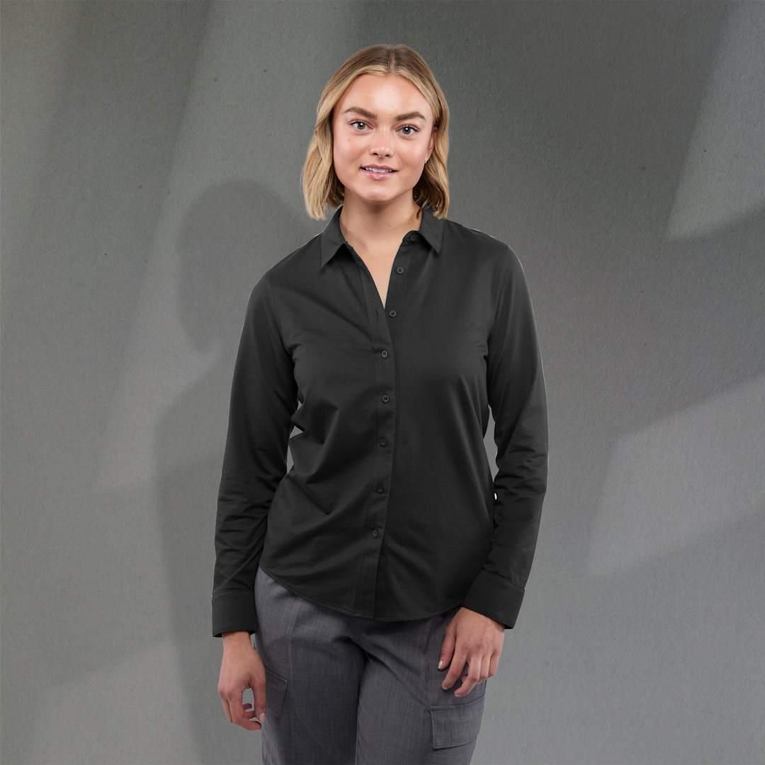 Tatra eco long sleeve knit button up shirt-womens White miniatura 22