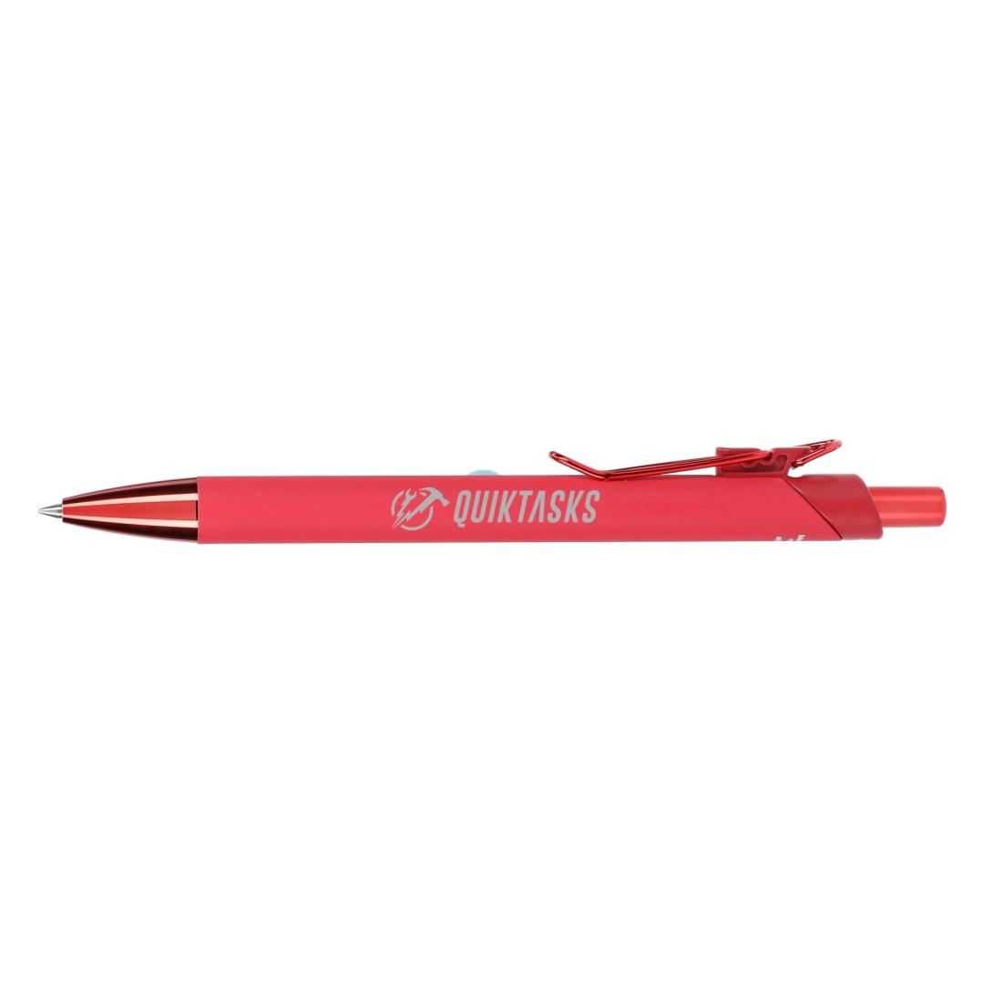 Metallic recycled aluminum soft touch gel pen Black miniatura 17