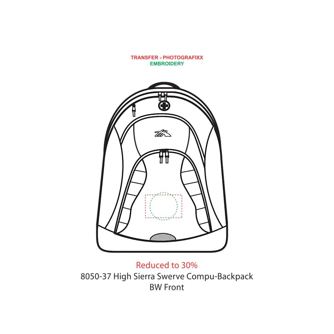 High sierra swerve 17 computer backpack Black miniatura 6