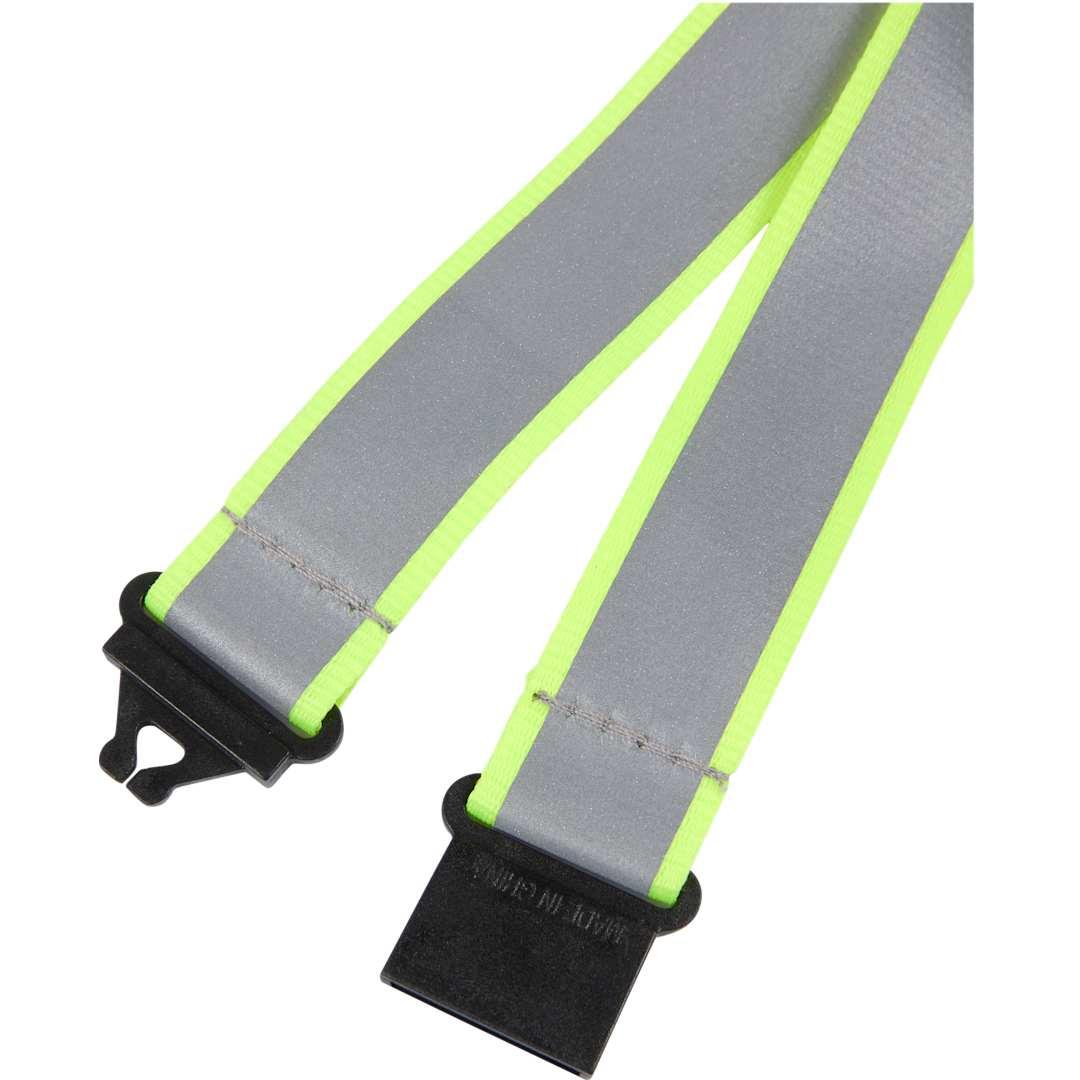 Recycled polyester reflective lanyard Black miniatura 12