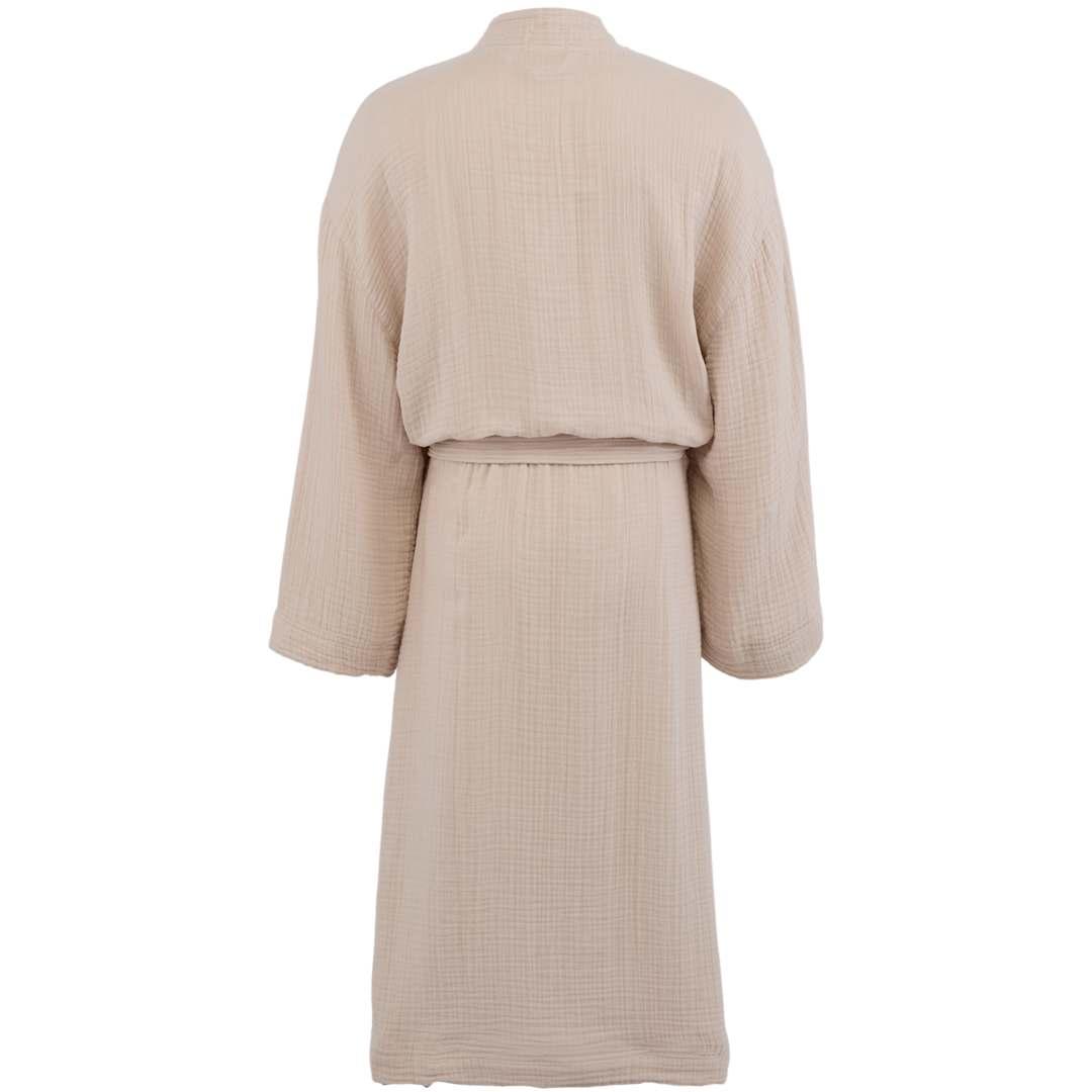 Wellable cotton robe - unisex Beige front