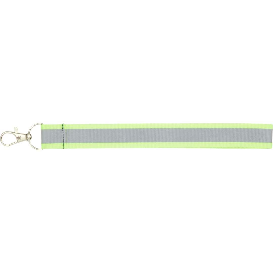 Reflective recycled wrist lanyard Black miniatura 18
