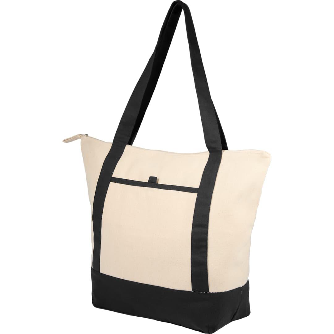 Isle 8oz organic cotton zippered tote Natural front