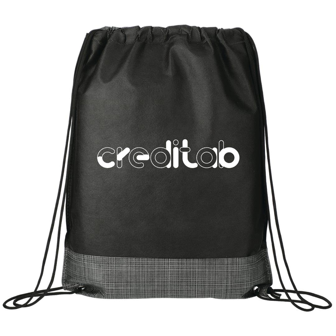 Crossweave heat sealed drawstring bag Black miniatura 4